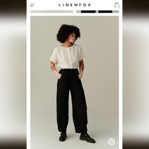 Linenfox Zoya trousers in emerald green